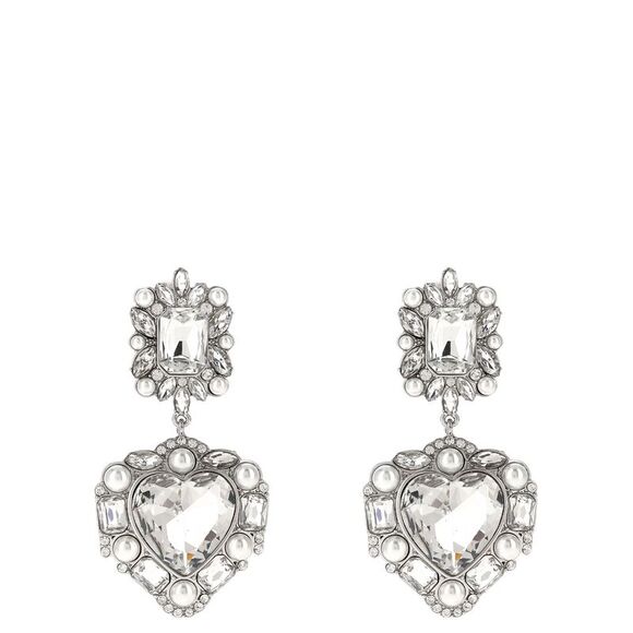 Self Portrait Women 'Crystal Pearl Tiered Heart' Earrings